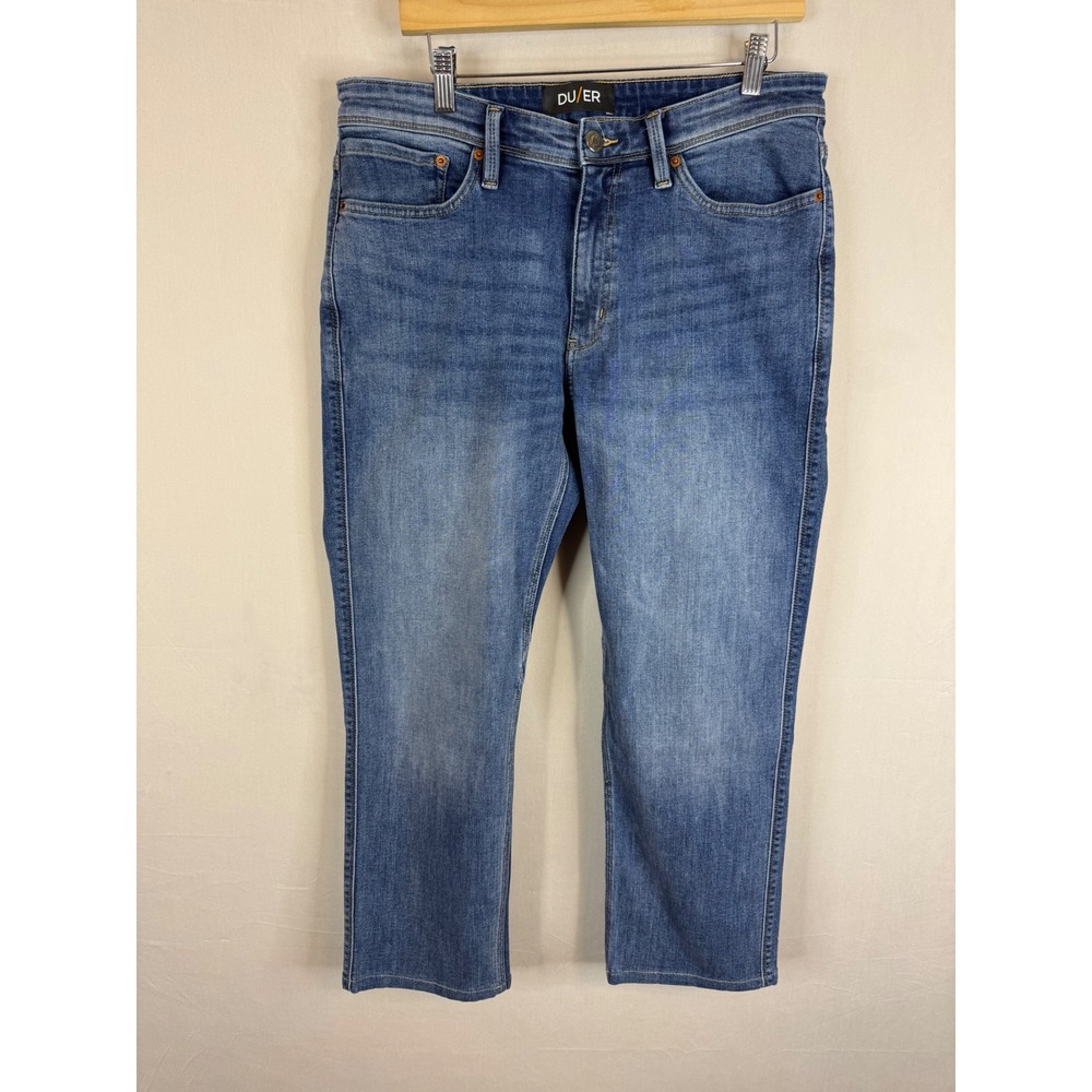 DU/ER Performance Denim‎ Plus Straight Fit Jeans Medium Wash Mens 34x28
